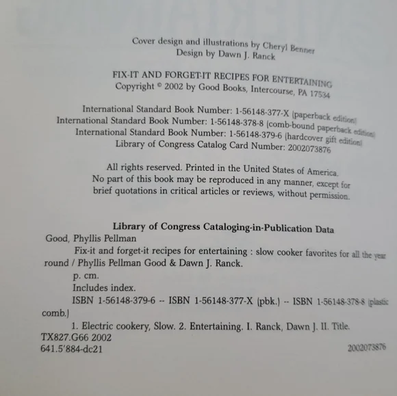 Fix-It and Forget-It Recipes for Entertaining slow cooker cookbook 284 Pages - Picture 2 of 12